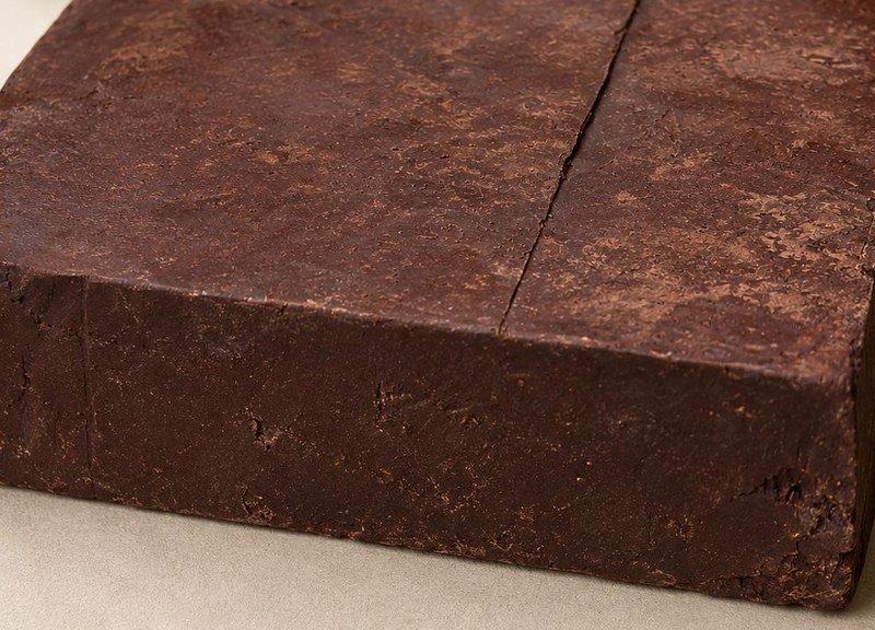A block of cocoa mass